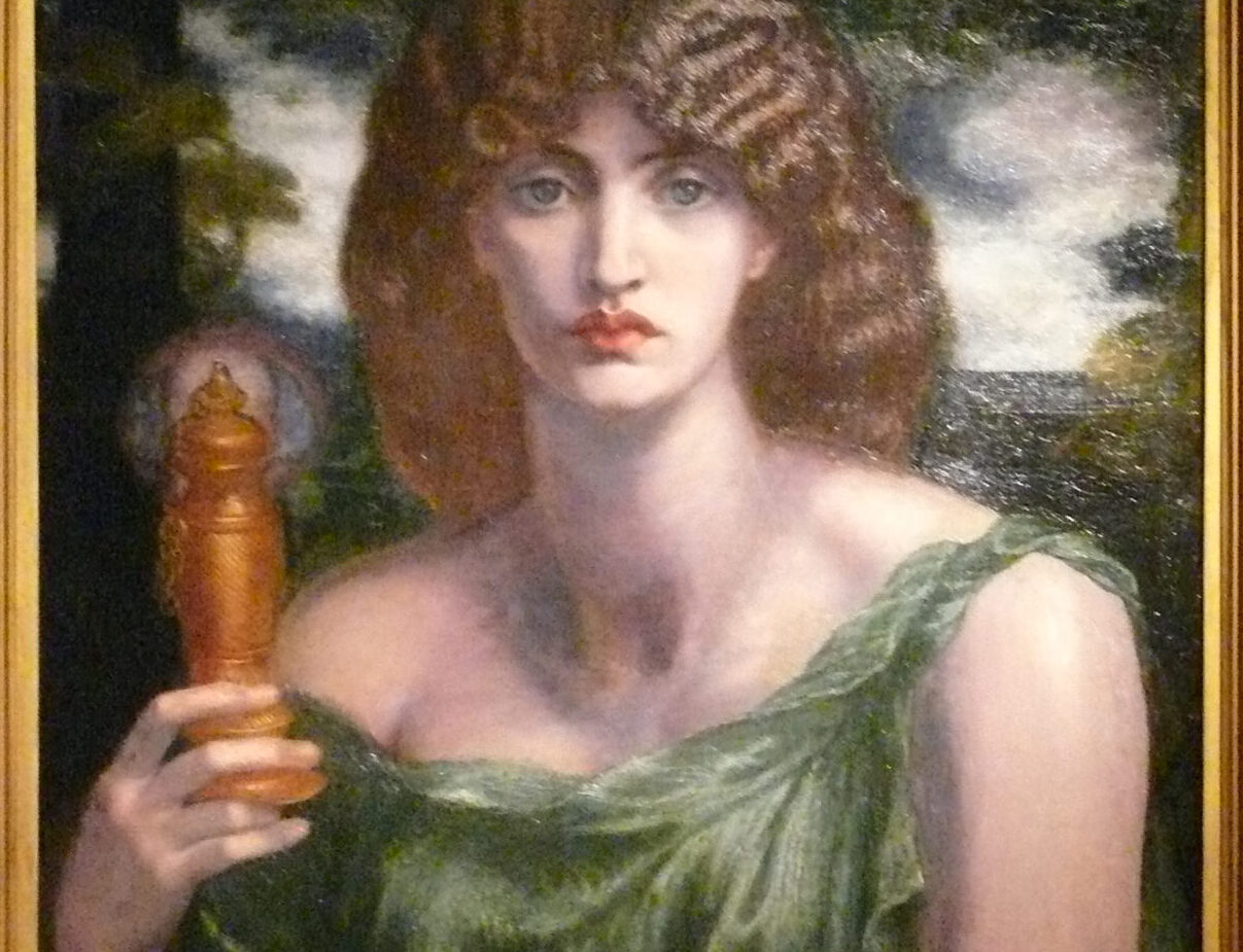 Mnemósine. Photo Ad Meskens of a painting by Gabriel Dante Rosetti. Wikimedia Commons.