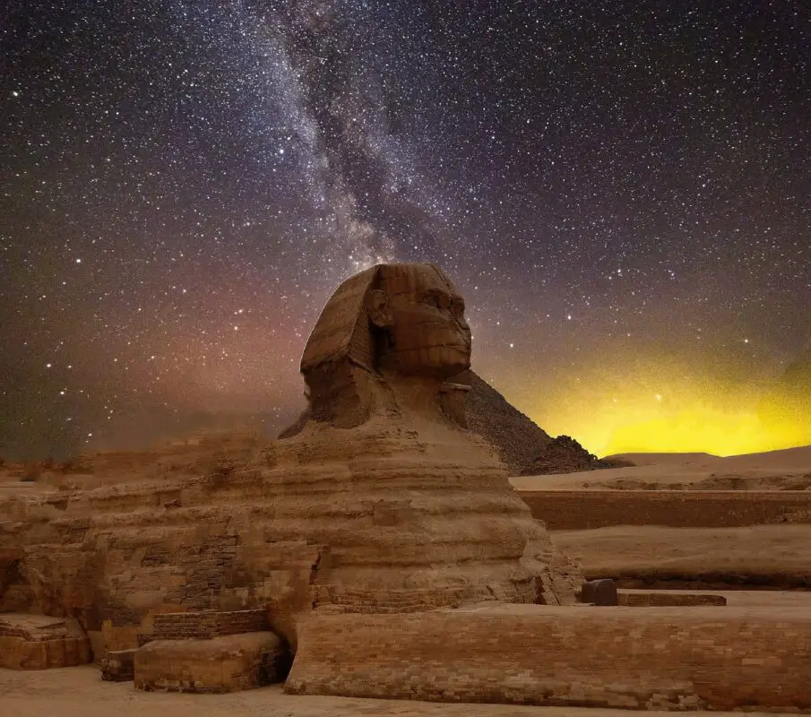 stars, night sky, pyramids