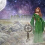 landscape, woman, stonehenge